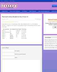 National Lottery Results for Sat 19 Jan 13: Lottery syndicate